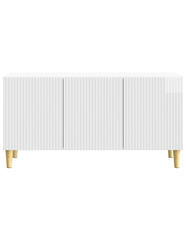 Mobile TV Bianco Lucido 99 x 34,5 x 50 cm Legno ingegnerizzato