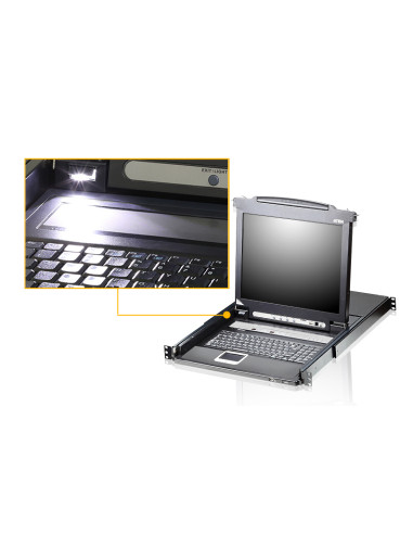 ATEN Switch KVM LCD a binario singolo PS/2-USB VGA a 8 porte