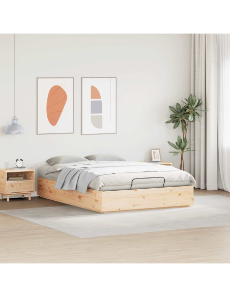 Letto ottomano Naturale 120 x 190 cm Legno di pino massiccio