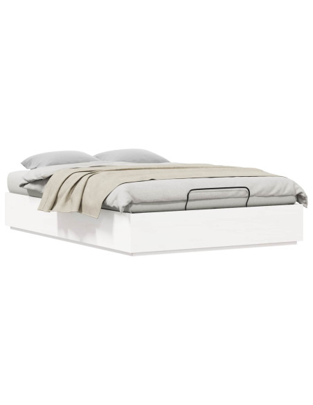 Letto ottomano Bianco 120 x 190 cm Legno di pino massiccio