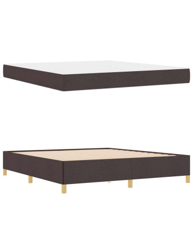 Struttura del letto Marrone Scuro 180 x 200 cm Tessuto