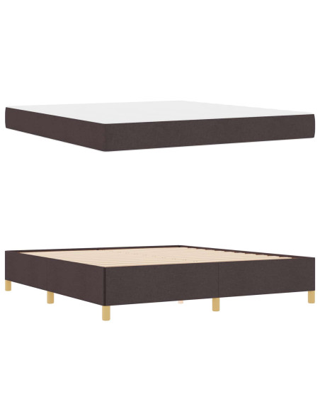 Struttura del letto Marrone Scuro 180 x 200 cm Tessuto