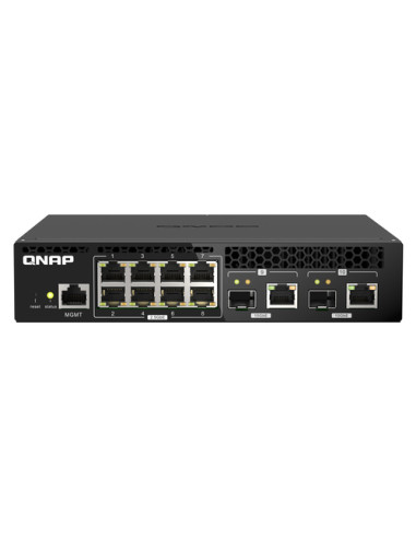 QNAP QSW-M2108R-2C switch di rete Gestito L2 2.5G Ethernet (100/1000/2500) Supporto Power over Ethernet (PoE) Nero