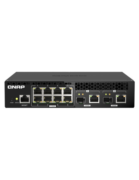 QNAP QSW-M2108R-2C switch di rete Gestito L2 2.5G Ethernet (100/1000/2500) Supporto Power over Ethernet (PoE) Nero