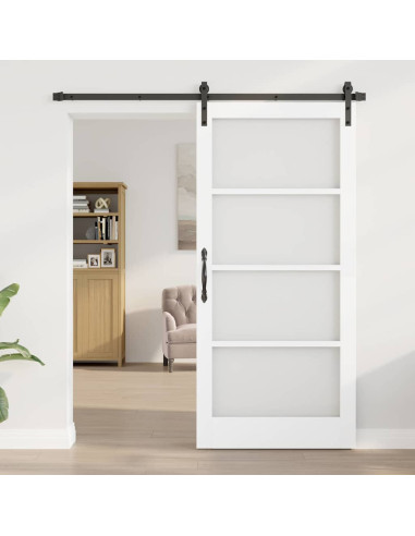 Porta scorrevole ORKDAL Bianco e Nero 93 x 202 cm
