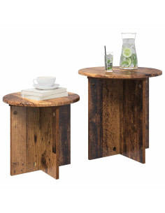 Set tavolini 2 pcs Legno antico Legno ingegnerizzato 2