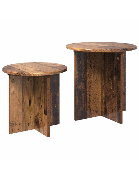 Set tavolini 2 pcs Legno antico Legno ingegnerizzato