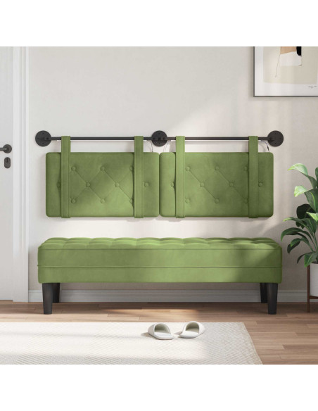 Testiera sospesa Con luce LED Verde chiaro Velluto