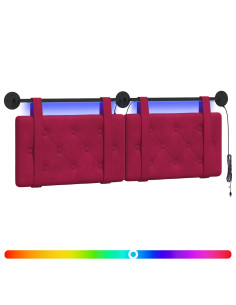 Testiera sospesa Con luce LED Rosso Vino Velluto 2