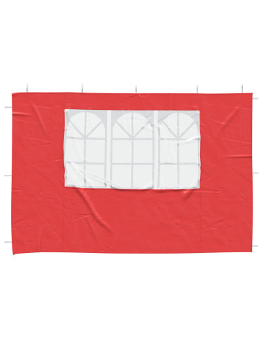 Parete per tenda da festa 2 pcs 300 x 195 cm Rosso PE e Acciaio