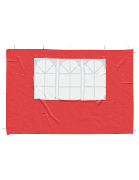 Parete per tenda da festa 2 pcs 300 x 195 cm Rosso PE e Acciaio