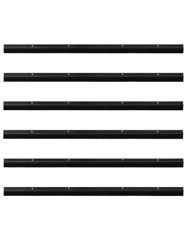 Spazzole per porte a vite 6 pcs Nero 100 cm Lega di alluminio