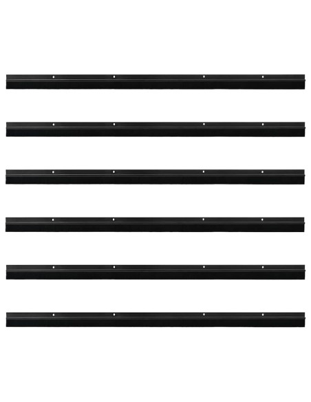 Spazzole per porte a vite 6 pcs Nero 100 cm Lega di alluminio