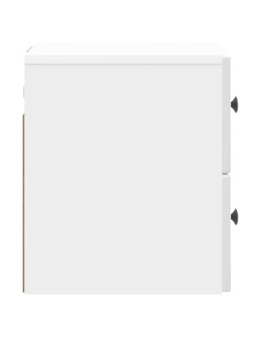 Mobiletto da notte a muro Bianco Lucido 33 x 34,5 x 40 cm