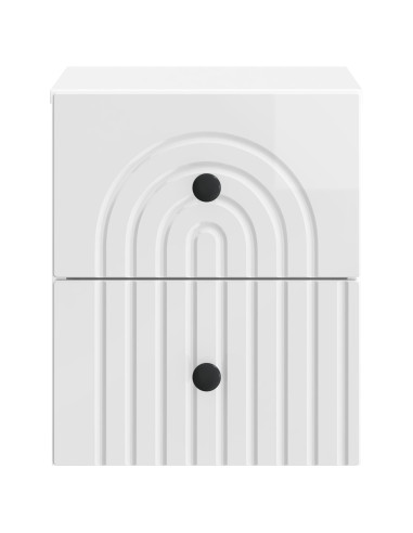 Mobiletto da notte a muro 2 pcs Bianco Lucido 33 x 34,5 x 40 cm
