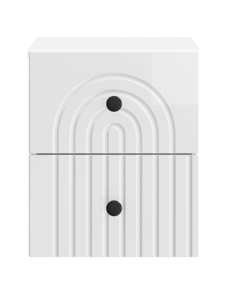 Mobiletto da notte a muro 2 pcs Bianco Lucido 33 x 34,5 x 40 cm