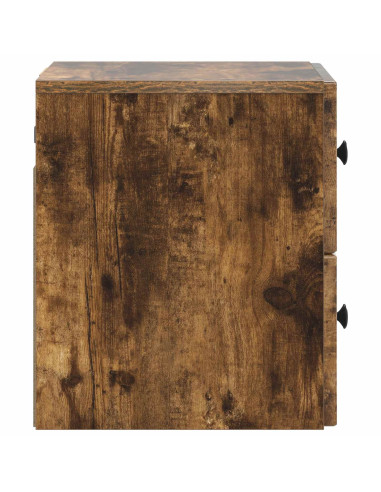 Mobiletto da notte a muro Rovere Fumo 33 x 34,5 x 40 cm