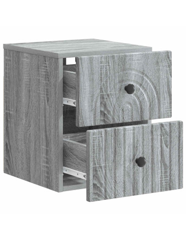 Mobiletto da notte a muro Grigio Sonoma 33 x 34,5 x 40 cm