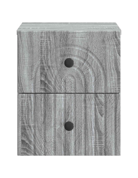 Mobiletto da notte a muro Grigio Sonoma 33 x 34,5 x 40 cm