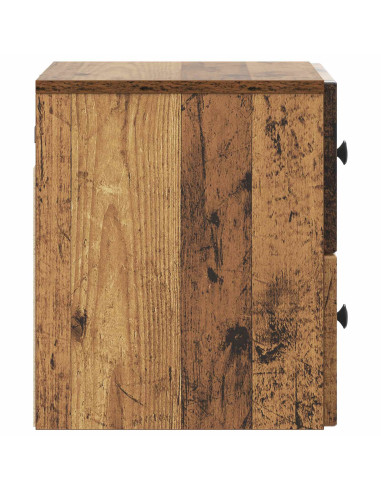Mobiletto da notte a muro Legno antico 33 x 34,5 x 40 cm