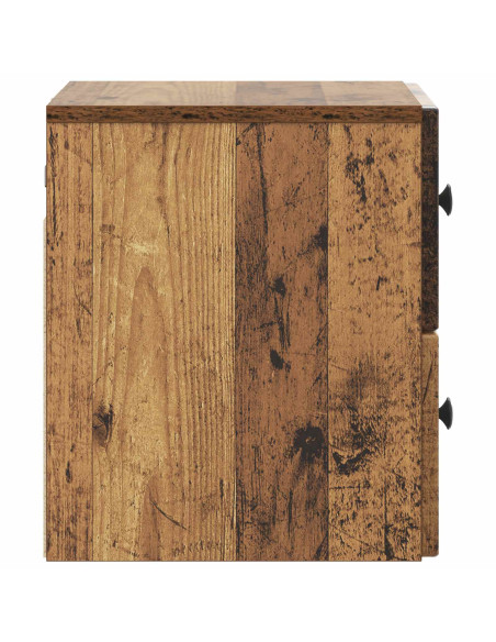 Mobiletto da notte a muro Legno antico 33 x 34,5 x 40 cm