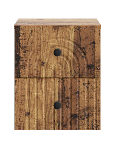 Mobiletto da notte a muro 2 pcs Legno antico 33 x 34,5 x 40 cm