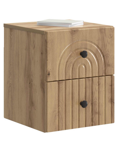 Mobiletto da notte a muro Rovere Artigianale 33 x 34,5 x 40 cm