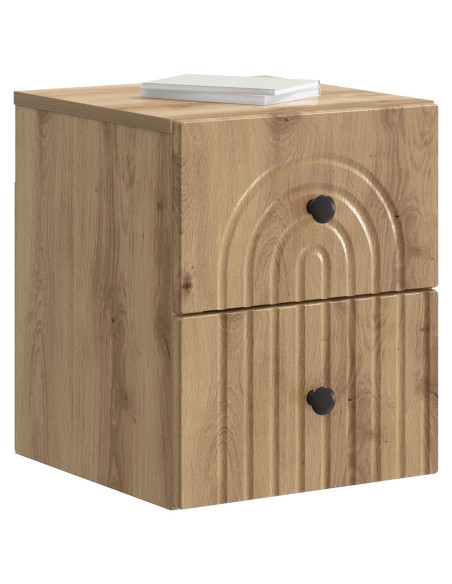 Mobiletto da notte a muro Rovere Artigianale 33 x 34,5 x 40 cm