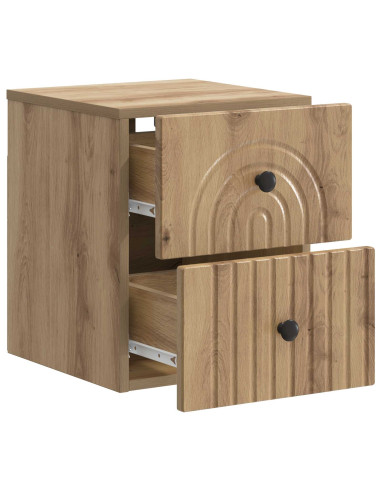 Mobiletto da notte a muro Rovere Artigianale 33 x 34,5 x 40 cm