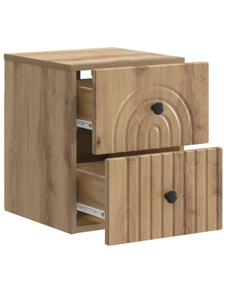 Mobiletto da notte a muro Rovere Artigianale 33 x 34,5 x 40 cm