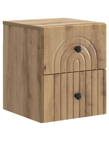 Mobiletto da notte a muro con cassetto 2 pcs Rovere Artigianale