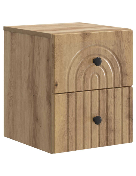 Mobiletto da notte a muro con cassetto 2 pcs Rovere Artigianale
