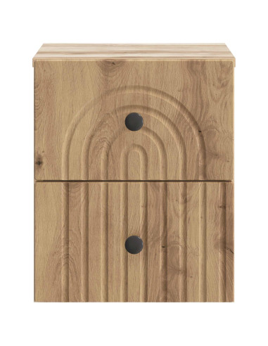 Mobiletto da notte a muro con cassetto 2 pcs Rovere Artigianale