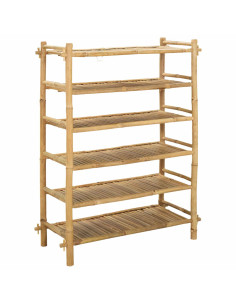 Scarpiera con lo scaffale Naturale 6 ripiani Bambù 2