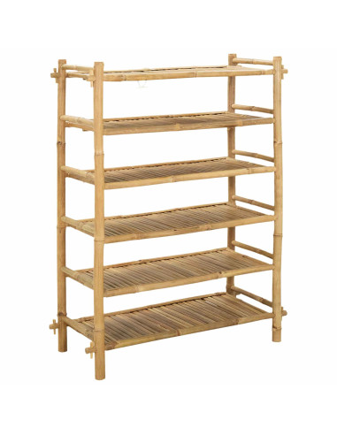 Scarpiera con lo scaffale Naturale 6 ripiani Bambù