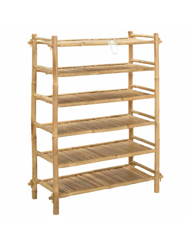 Scarpiera con lo scaffale Naturale 6 ripiani Bambù