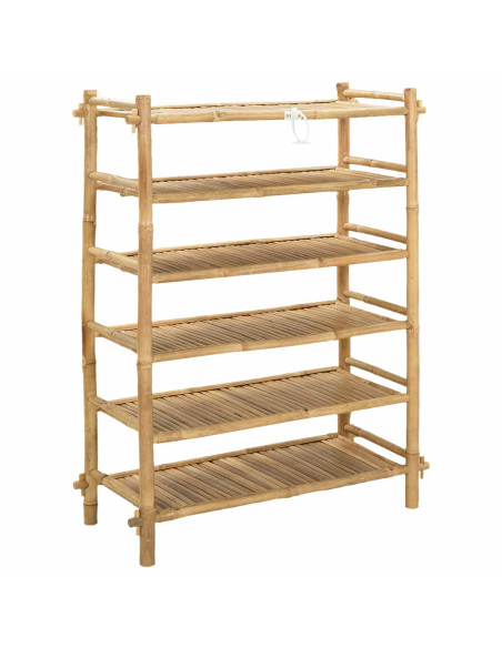 Scarpiera con lo scaffale Naturale 6 ripiani Bambù