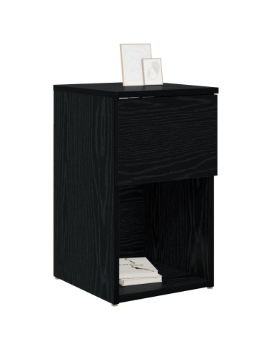 Armadietto per letto Rovere Nero 29 x 31,5 x 49 cm