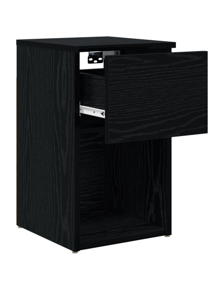 Armadietto per letto Rovere Nero 29 x 31,5 x 49 cm