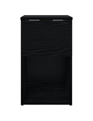 Armadietto per letto Rovere Nero 29 x 31,5 x 49 cm