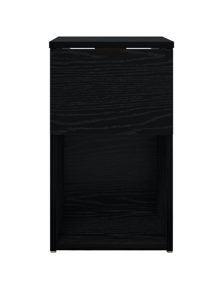 Armadietto per letto Rovere Nero 29 x 31,5 x 49 cm