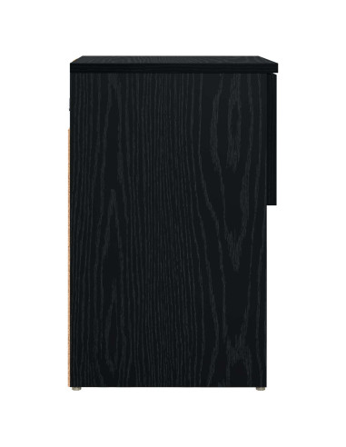 Armadietto per letto Rovere Nero 29 x 31,5 x 49 cm