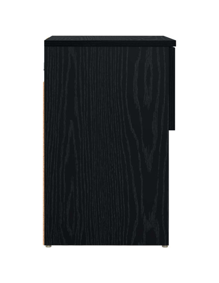 Armadietto per letto Rovere Nero 29 x 31,5 x 49 cm