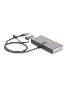 StarTech.com Hub USB-C a 2 porte con Ethernet e RS-232, dongle USB-C a USB-A collegato, 100W PD Pass-through, 2x USB-A 5Gbps, Gi 2
