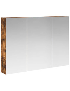 Mobiletto per specchio da bagno Rovere fumé 100 x 14,5 x 70 cm 2