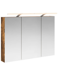 Mobiletto per specchio da bagno Rovere fumé 100 x 14,5 x 70 cm 2