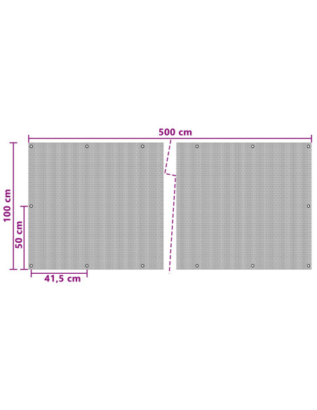Schermo per Balcone con Occhielli Antracite