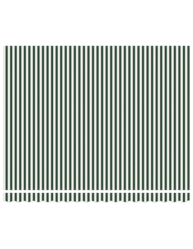 Tenda Retrattile Verde e Bianco 400 × 300 cm Tessuto e Metallo
