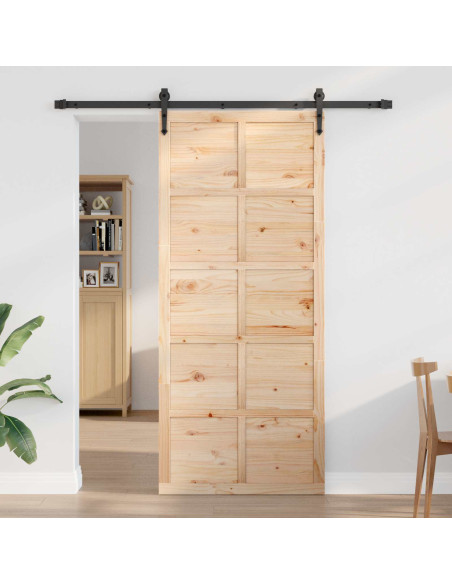 Porta del fienile Naturale 80 x 2,5 x 208 cm