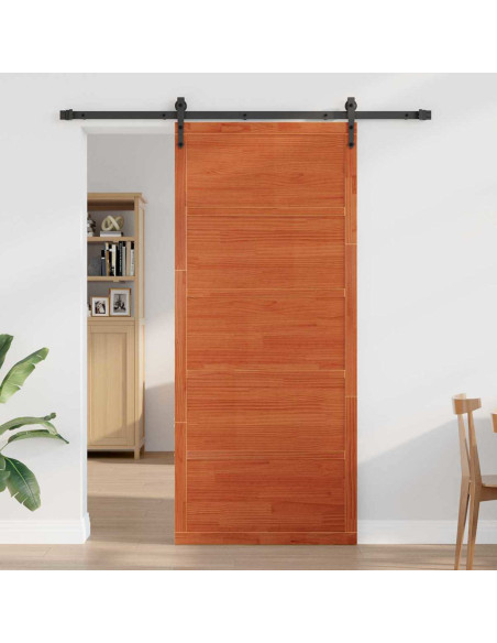 Porta del fienile Marrone Cerato 80 x 2,5 x 208 cm